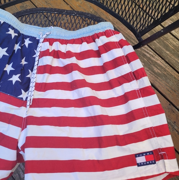 Men's American Flag Alethic Short Tommy Hilfiger Vintage Large - Picture 5 of 7